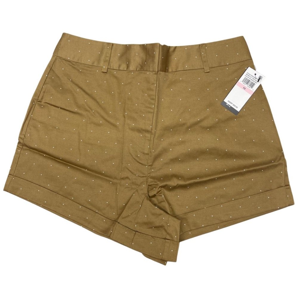 DANIELLE BERNSTEIN Woman Beige Polka Dot Boyfriend Shorts Size 10